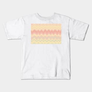 Deformed chevron pattern, geometric print in soft pastel colors Kids T-Shirt